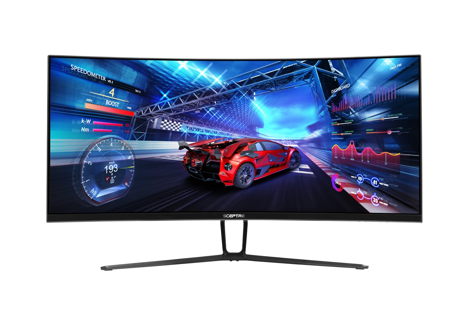 Sceptre 34-Inch Curved Ultrawide WQHD Monitor 3440 x 1440 R1500 up to 165Hz  DisplayPort x2 99% sRGB 1ms Picture by Picture, Machine Black 2023  (C345B-QUT168) 