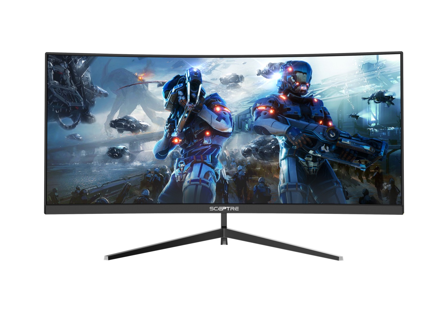 Metal Black Sceptre 30-inch Curved Gaming Monitor 21:9 2560x1080 Ultra Wide Ultra Slim HDMI DisplayPort up to 200Hz Build-in Speakers C305B-200UN