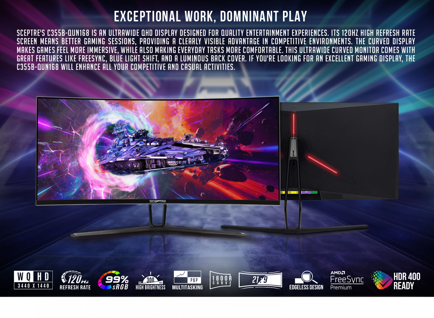 See More, Do More With the 35-inch, 100Hz Curved Gaming Monitor From  Sceptre, Only for $412