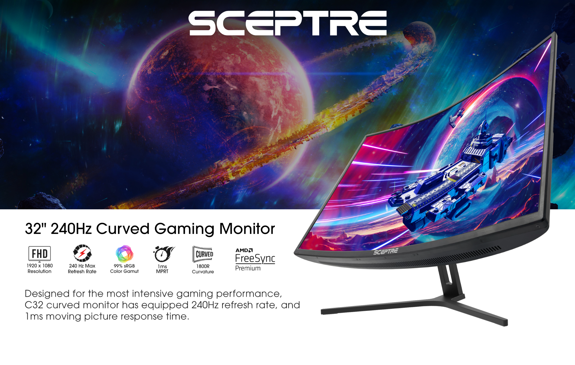 C325B-185RD1 32 240Hz Curved Gaming Monitor