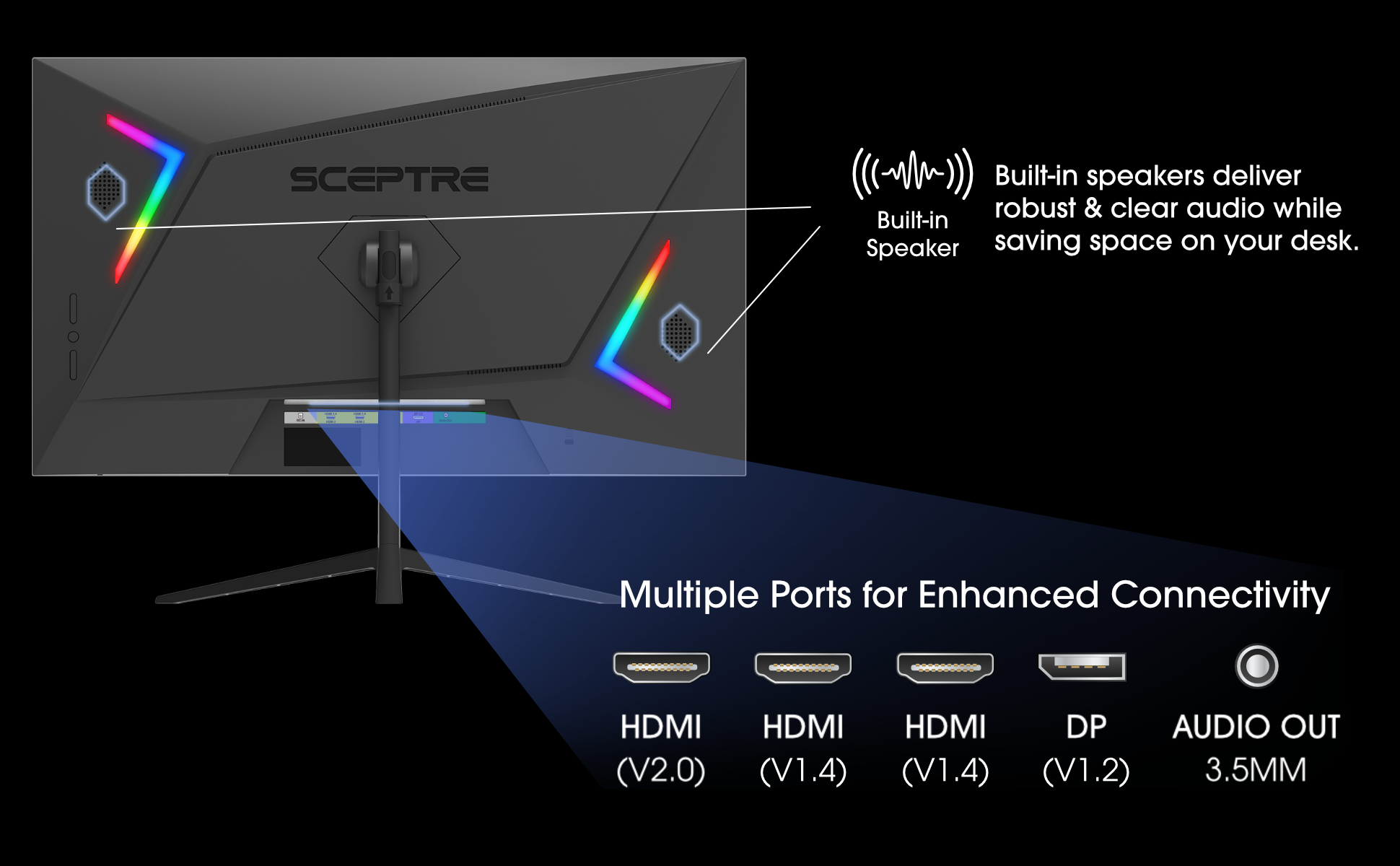 Ripley - SCEPTRE IPS 27 PULGADAS GAMING LED MONITOR HASTA 165HZ 144HZ 1MS  DISPLAYPORT HDMI FREESYNC FPS RTS ALTAVOCES INCORPORAD